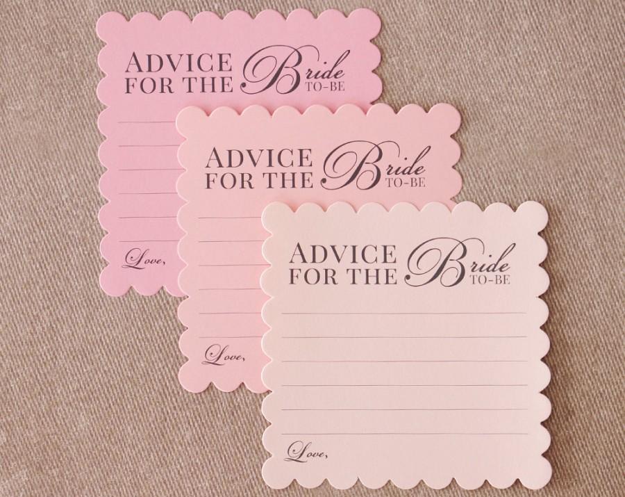 Свадьба - Bridal Shower Advice Cards - Advice for the Bride to Be - Fill Out Card for Guest - 3 Shades Ombre Pink - Game or Guestbook Alternative