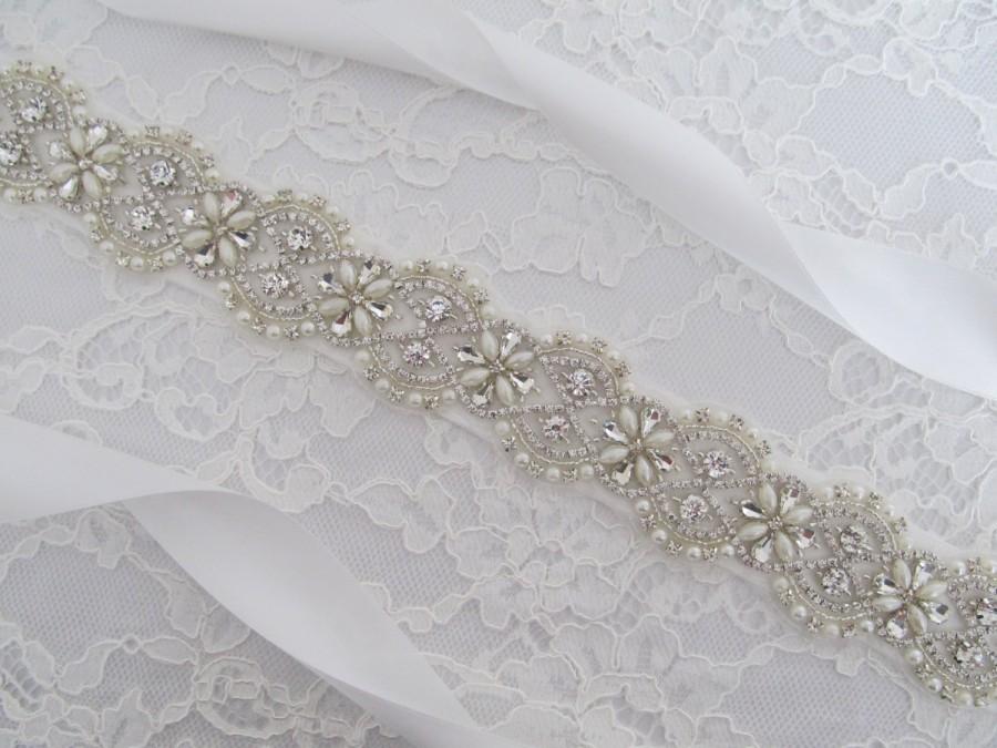 Wedding - Pearl Crystal Rhinestone Bridal Sash,Bridal sash,Wedding sash,Bridal Accessories,Wedding Accessories,Bridal Belt,Style #3