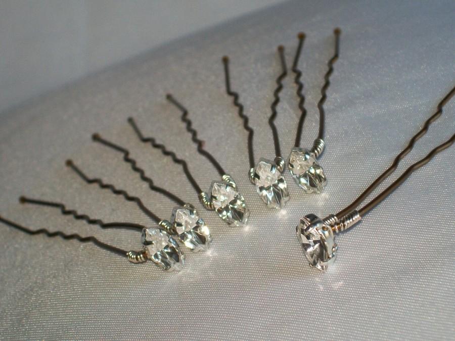 Свадьба - Handmade swarovski navette diamante wedding hairpin bobby pin  x  8