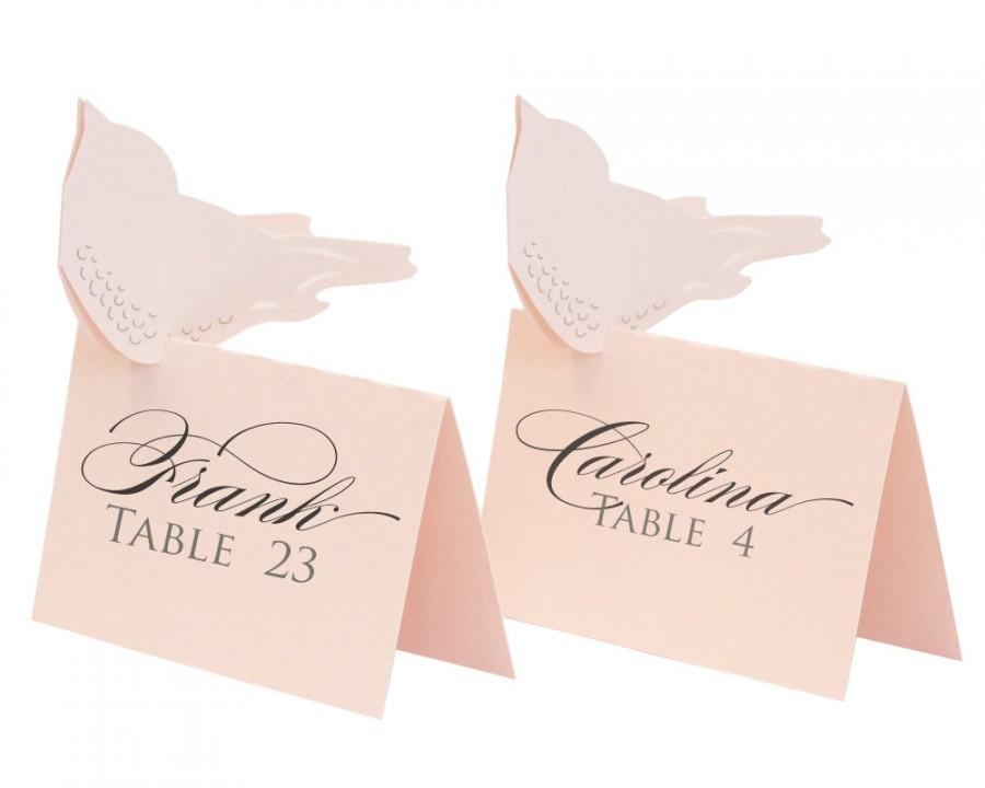 Hochzeit - Love Bird Escort Cards - place card, table number, wedding, blush pink, pale pink, reception card, seating chart, romantic, elegant, bride