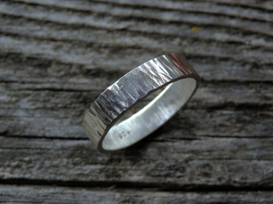 زفاف - Sterling men's ring / gents ring / textured sterling silver ring / silver wedding ring / recycled silver ring / wide wedding ring