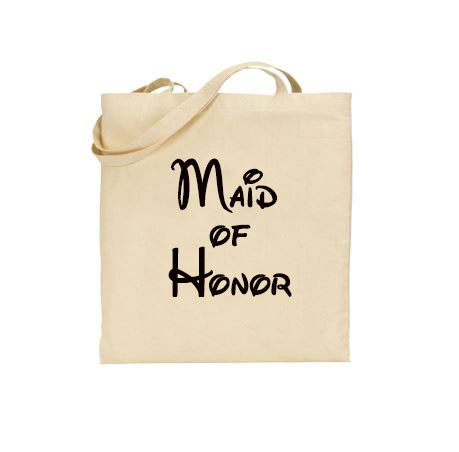 Hochzeit - Disney Maid of Honor tote, Bridal Party tote bag, Disney wedding welcome bag, Disney Cruise Wedding, Bridesmaid gift bag, Disneyland Wedding