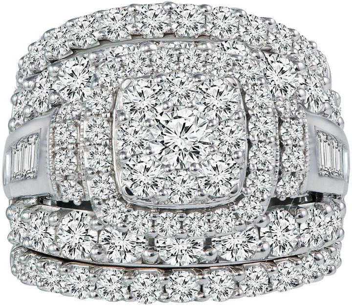 Hochzeit - MODERN BRIDE 5 CT. T.W. Diamond 14K White Gold Engagement Ring