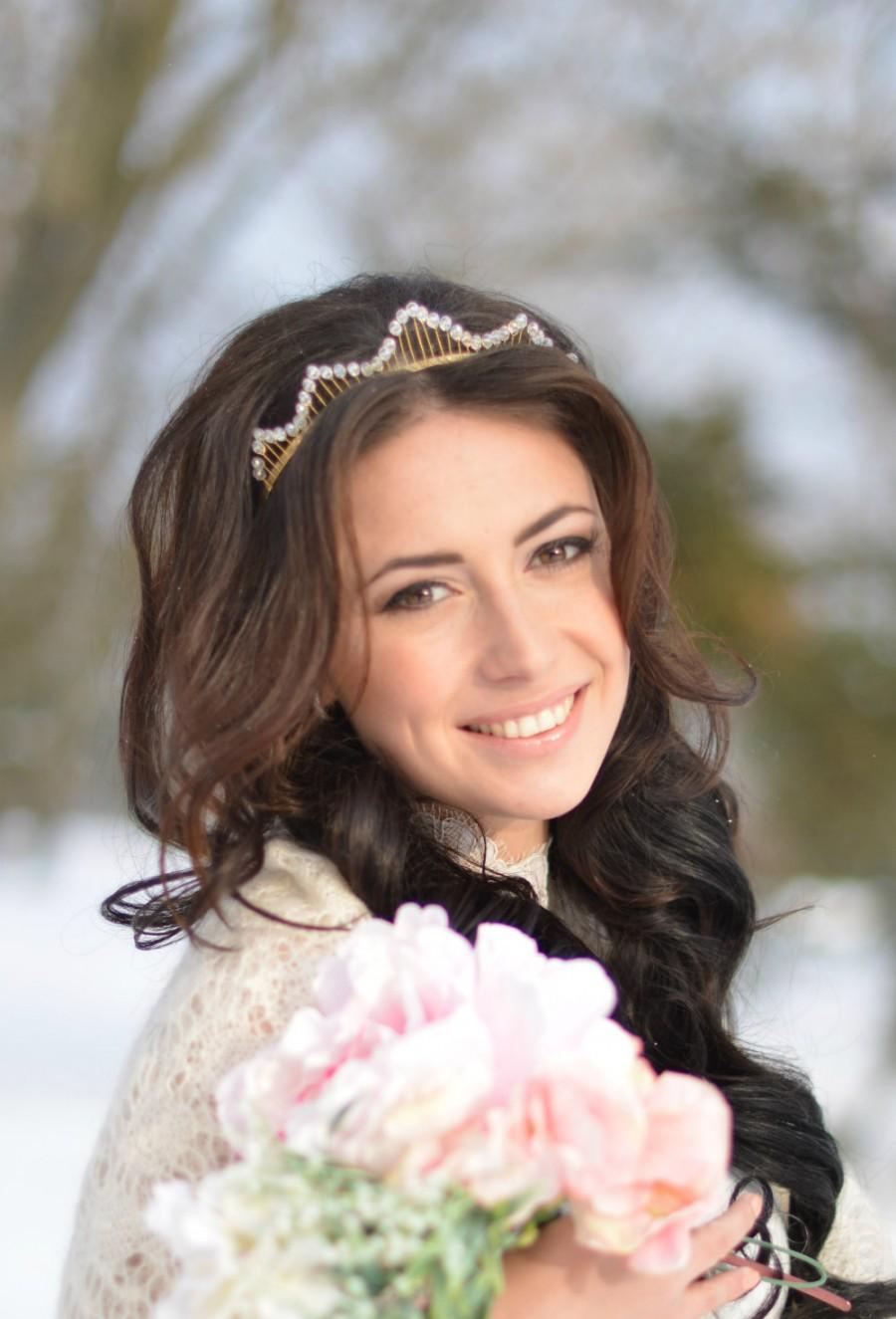 Mariage - Tiara, bridal tiara,  tiara, wedding headpiece, Wedding headband, crystal headpiece, gift, Wedding Crown, b