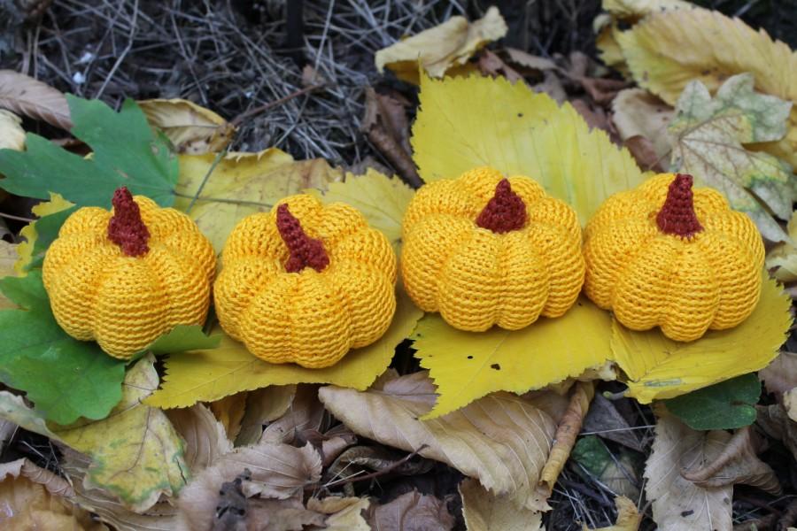 Wedding - Crochet pumkins,  crochet amigurumi,  crochet vegeteble,  autumn decor, yellow pumkins, halloween decor