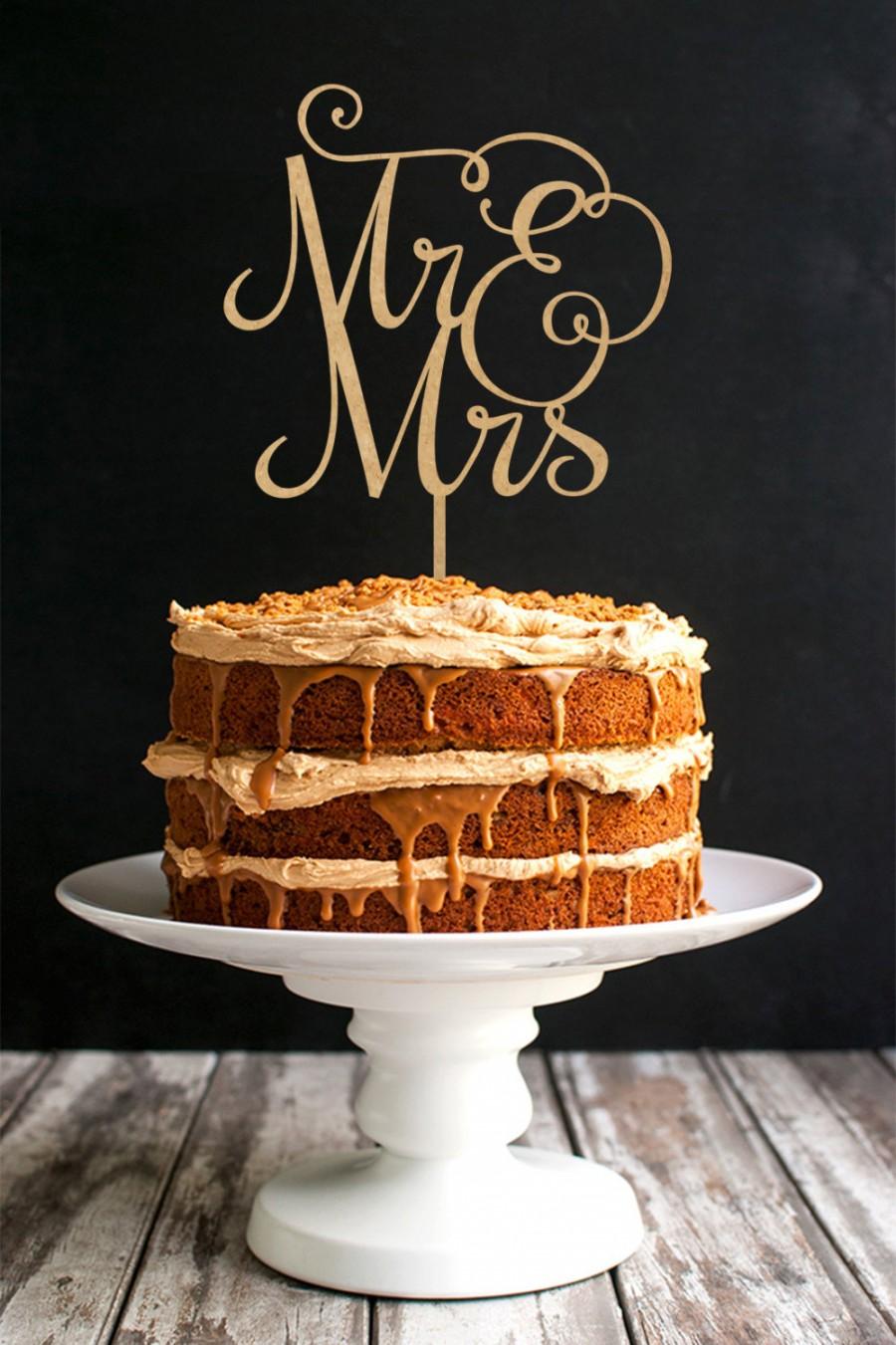 Свадьба - Wedding Cake Topper - Mr and Mrs Cake Topper R045