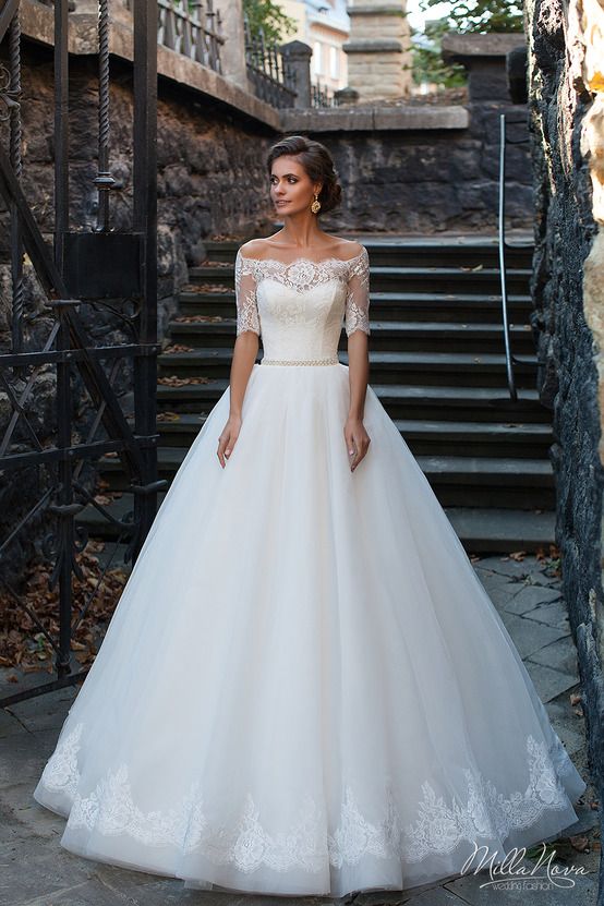 Wedding - Aliexpress.com : Buy Sexy Off The Shoulder Ball Gown Wedding Dresses With Lace 2016 Short Sleeves Pearls Waist Appliques Bridal Gown Robe De Mariage From Reliable Dress Mary Jane Shoes Suppliers On Suzhou Babyonline Dress Factory  