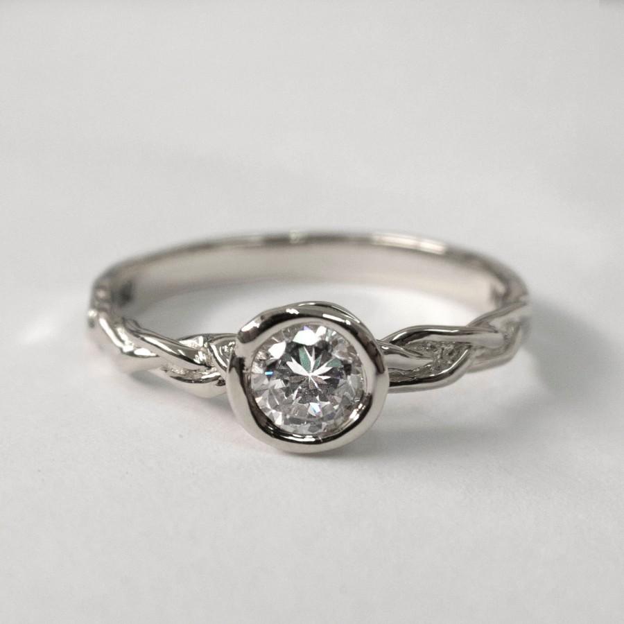 زفاف - Braided Engagement Ring - Platinum Engagement, unisex ring, engagement ring, wedding band, celtic ring, platinum ring, 3