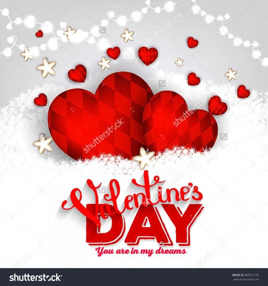 زفاف - Valentine's Day Party Invitation with gift box snow and heart