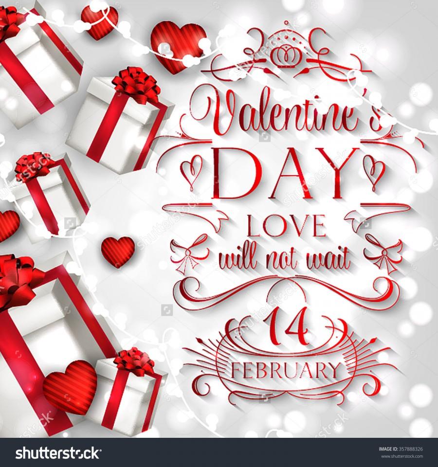 زفاف - Valentine's Day Party Invitation with hearts an garland.