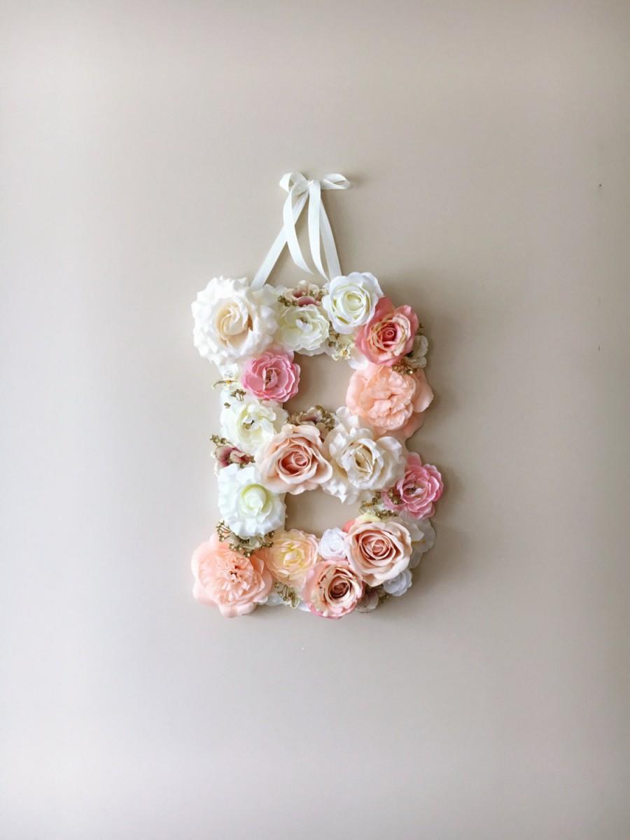 Wedding - Flower Letters, Floral Letters, Vintage wedding decor / Personalized nursery wall decor, Baby shower, 45 cm/17.8" wall art, Photography Prop