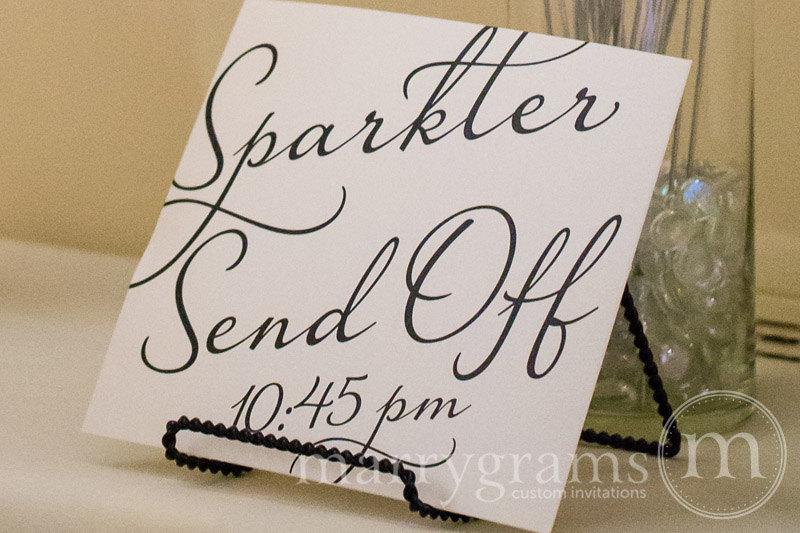 Свадьба - Sparkler Send Off Sign - Sparklers Wedding Reception Signage - Favor Table Sign - Matching Numbers Available SS03