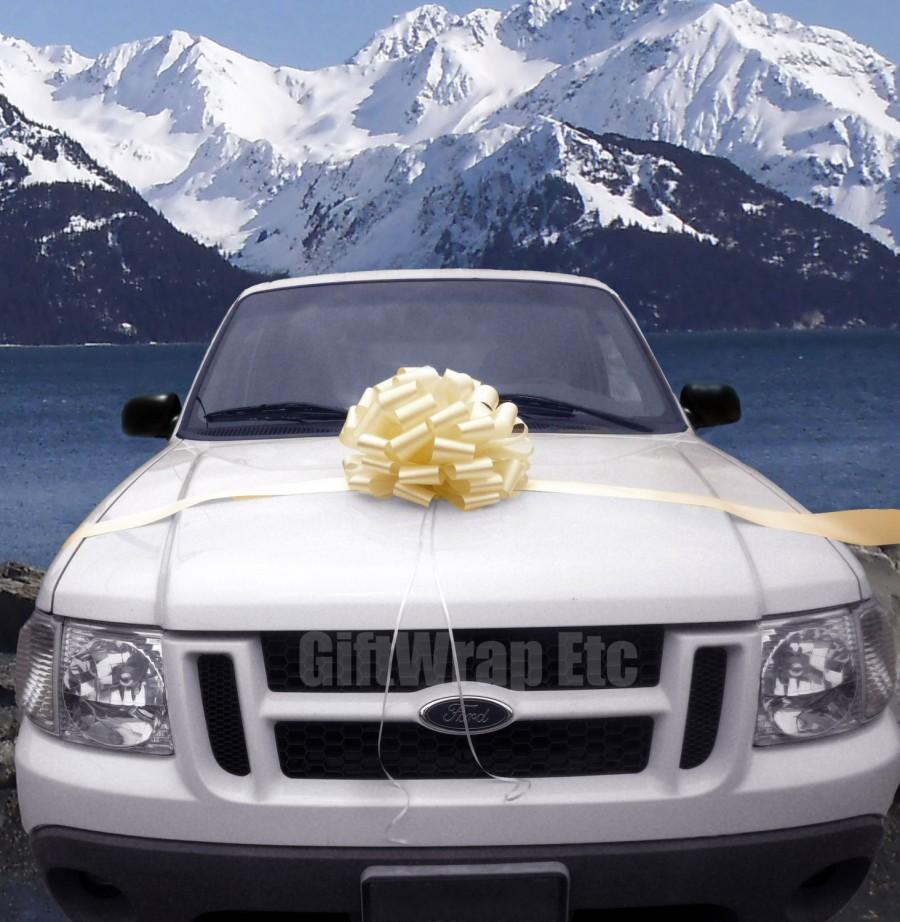 Свадьба - Extra Large Ivory Bow Car Gift Wedding Baptism Shower Party Decoration