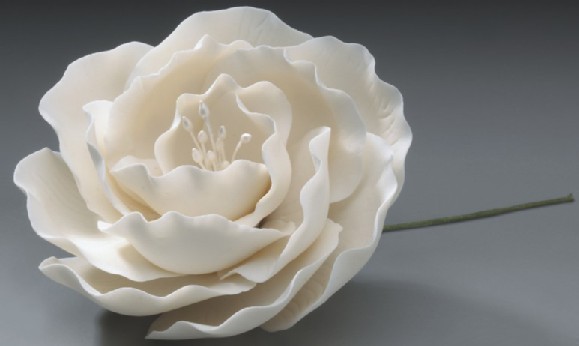 زفاف - 6 Briar Rose Gum Paste Flowers for Weddings and Cake Decorating - Ships Insured!