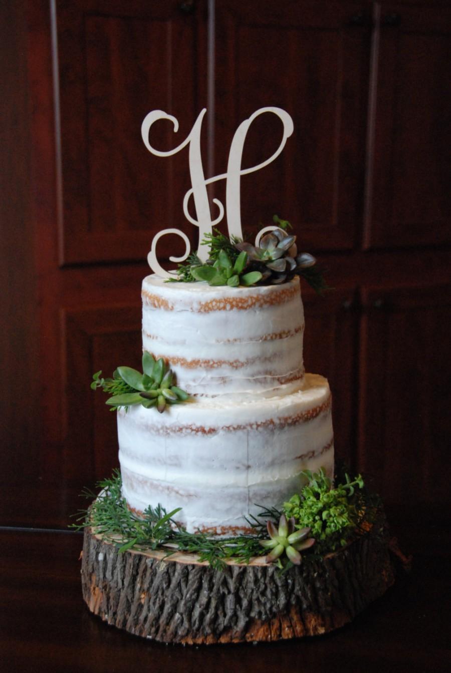 زفاف - Personalized Cake Topper - Bride's Cake - Initial Cake Topper - Painted