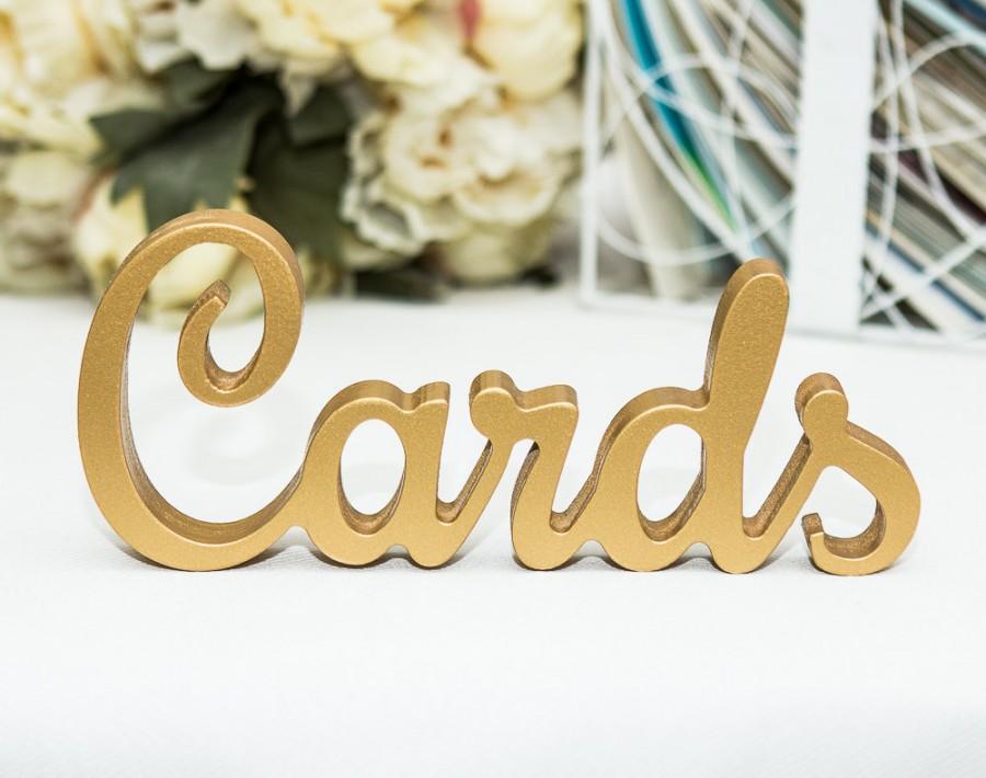 Hochzeit - Card Sign for Wedding Cards Table - Freestanding "Cards" - Wooden Wedding Sign for Reception Decorations (Item - TCA100)