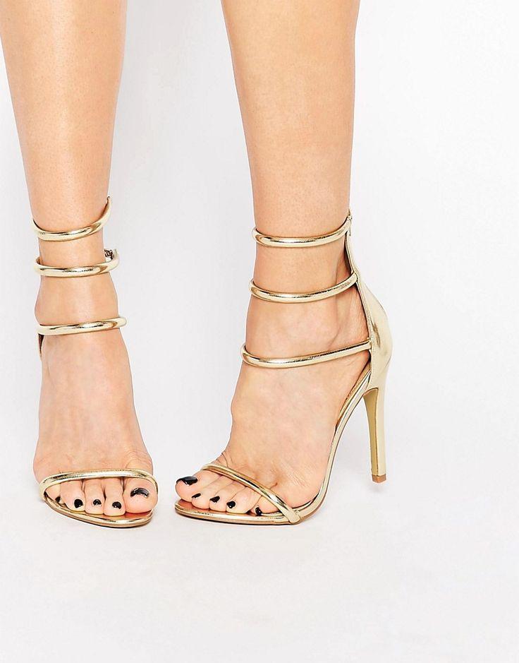 زفاف - Public Desire Aisha Gold Strappy Heeled Sandal