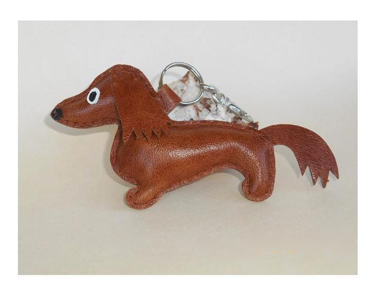 Hochzeit - Keychain Dog Charm Long-haired Dachshund Leather keychain Leather Dachshund Accessories for bag Leather Accessories SlavaStudio Dog Animal