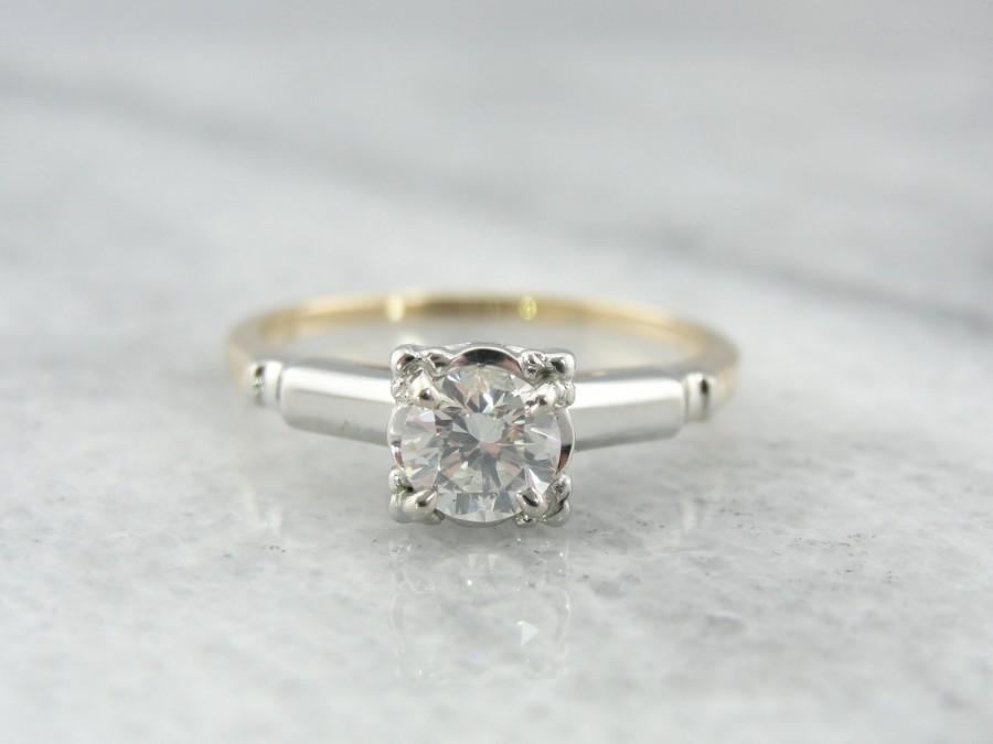 زفاف - Fine Diamond Retro Engagement Ring, Two Tone Ring VYU6EW-P