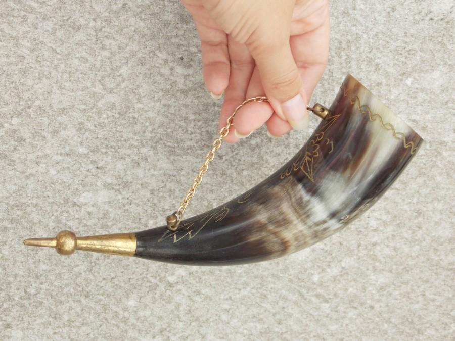 Wedding - Souvenir cup horn wall hanging horn vintage Viking Drinking horn Cup for Wine Home Decor man cave gift Georgian traditional Husband gift