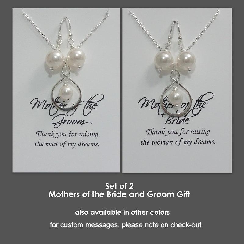 زفاف - Set of 2:  Mother of the Bride and Mother of the Groom Jewelry Set, Mother of the Bride Gift, Mother of the Groom Gift, Bridal Party Gift