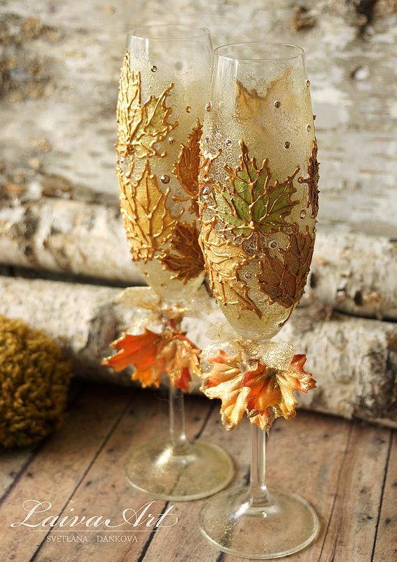 Mariage - Personalized Rustic Wedding Champagne Flutes Wedding Flutes Wedding Toasting Flutes