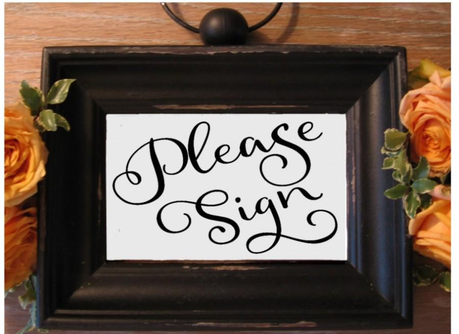 Wedding - wedding sign, Please Sign,printable 5" x 7"  Instant Download, Calligraphy