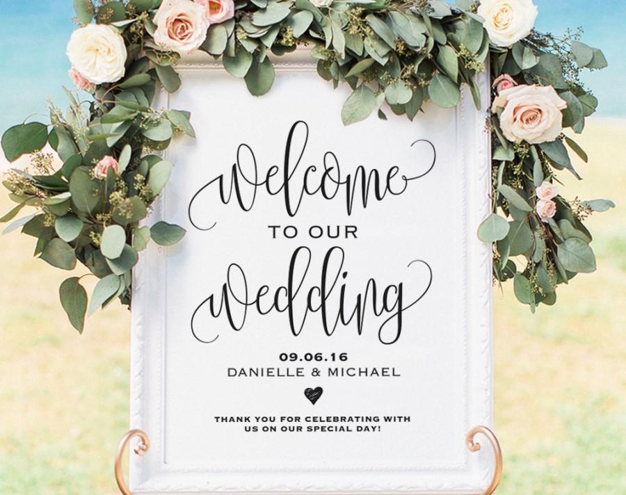 زفاف - Welcome Wedding Sign, Welcome Wedding Printable, Wedding Sign, Wedding Poster Board, DIY, Template, PDF Instant Download 