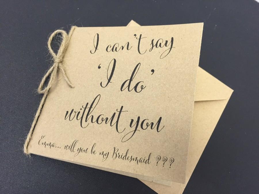 زفاف - Personalised Vintage/Rustic/Shabby Chic 'Will you be my Bridesmaid?' Card