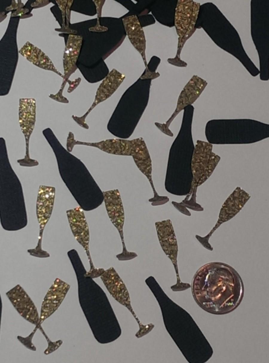 زفاف - Table Scatter- Black and Gold Confetti- Champagne Confetti- Bridal Shower Decor-  New Year Decor- Wedding Decor- New YearsDecor