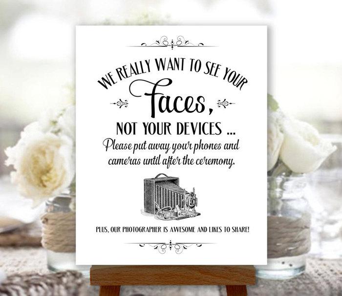 Mariage - Unplugged Wedding Sign Printable Instant Download Ready to Print (#UNP5B)