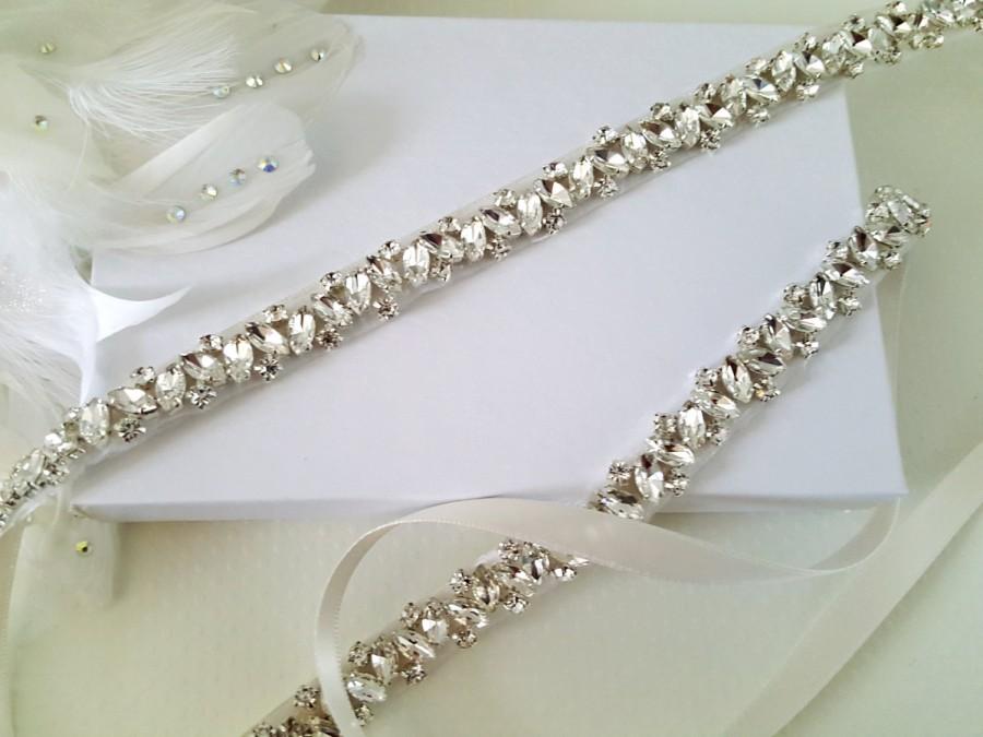 Hochzeit - Wedding Belt, Bridal Belt, Sash Belt, Crystal Rhinestone Belt, Style 185