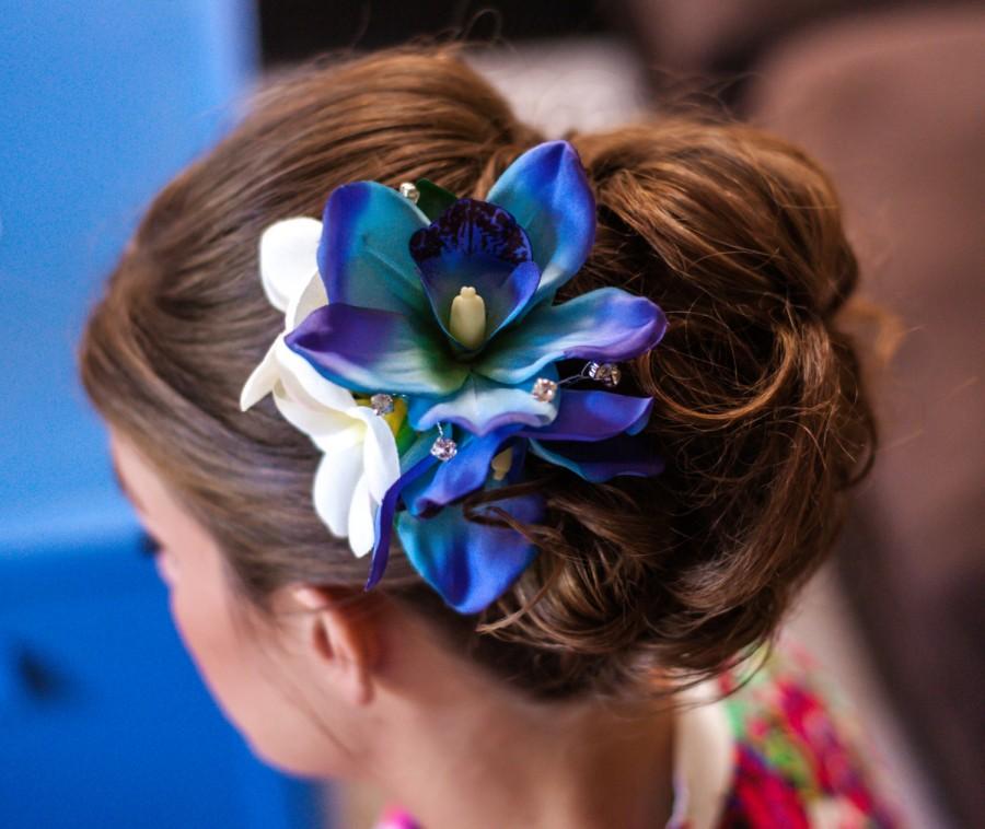 زفاف - Tropical Flower Hair clip, Wedding headpiece, silk hair flower, Bridal clip, silk Flower Headpiece,  hair accessory, Wedding Hair Accessory