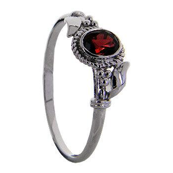 زفاف - Garnet Gemstone Ring, Natural Garnet Ring, Gemstone Ring, 925 Sterling Silver Ring,Birth Stone Ring, Filigree Sleek Ring, Ring.(MN 20 )