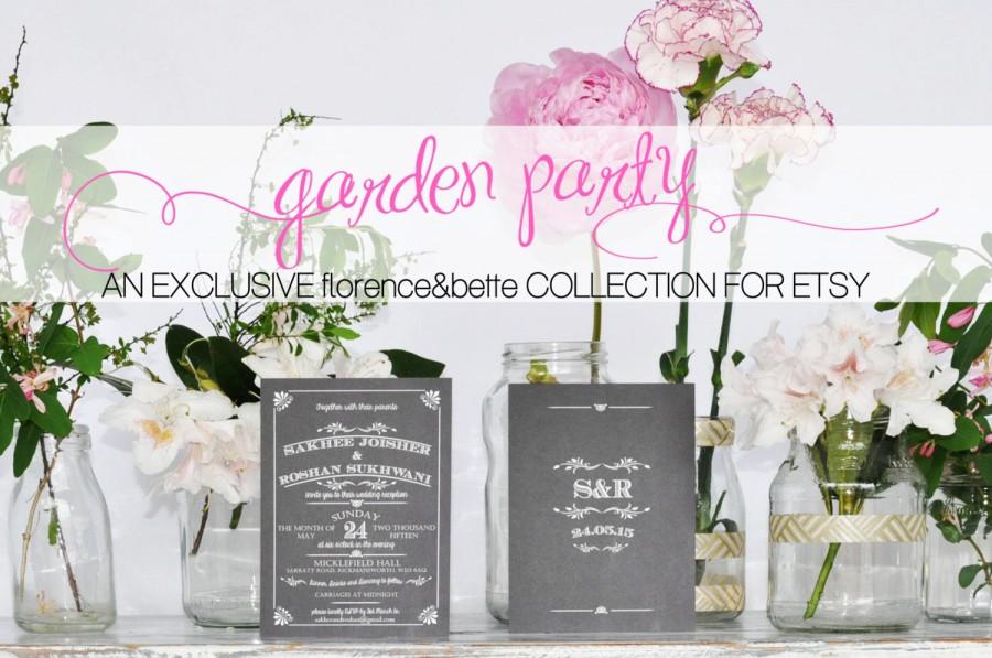 زفاف - Garden party collection 2015 "SAKHEE" ; wedding stationery design in digital or printed. Rustic, vintage, lace, floral, shabby chic style