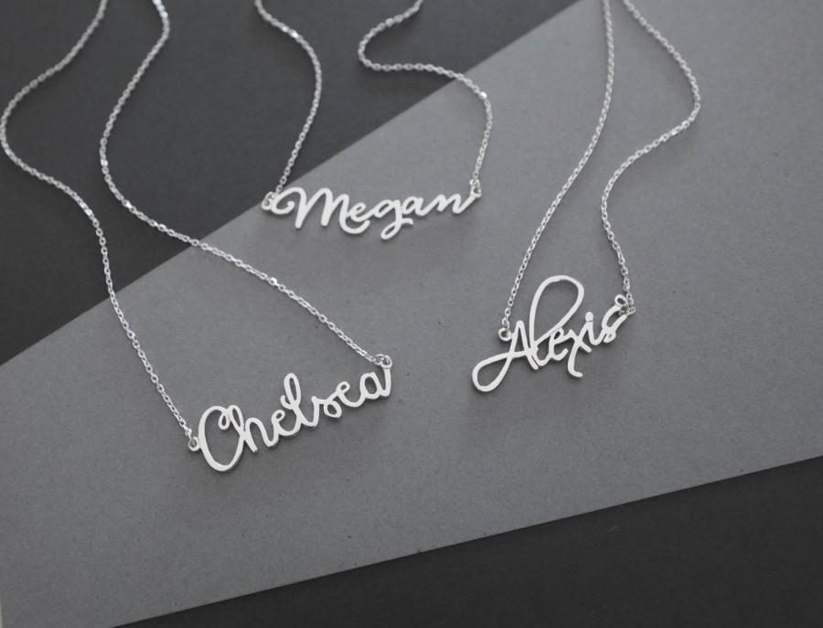 Hochzeit - 30% OFF -- Dainty Name Necklace - Personalized Name Necklace - Custom Name Necklace - Personalized Jewelry - Bridesmaid Gifts - Wedding Gift