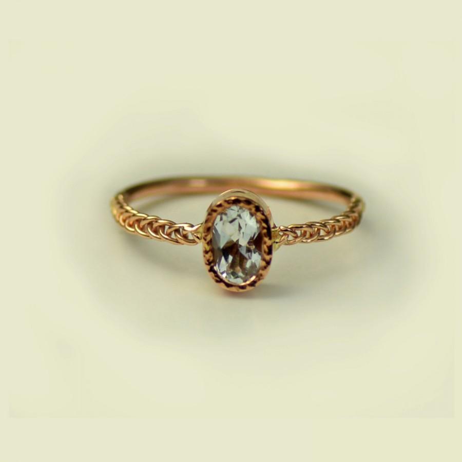 Mariage - Aquamarine Engagement Ring, Unique Engagement Ring, Simple Engagement Ring, Fine Jewelry