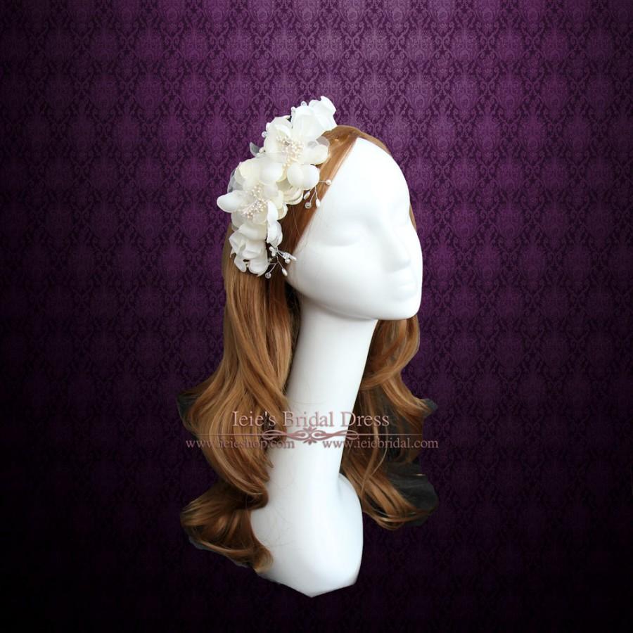 Wedding - Bridal Flower Comb, Flower Wedding Hair Comb, Ivory Wedding Flower Hair Comb VG1033