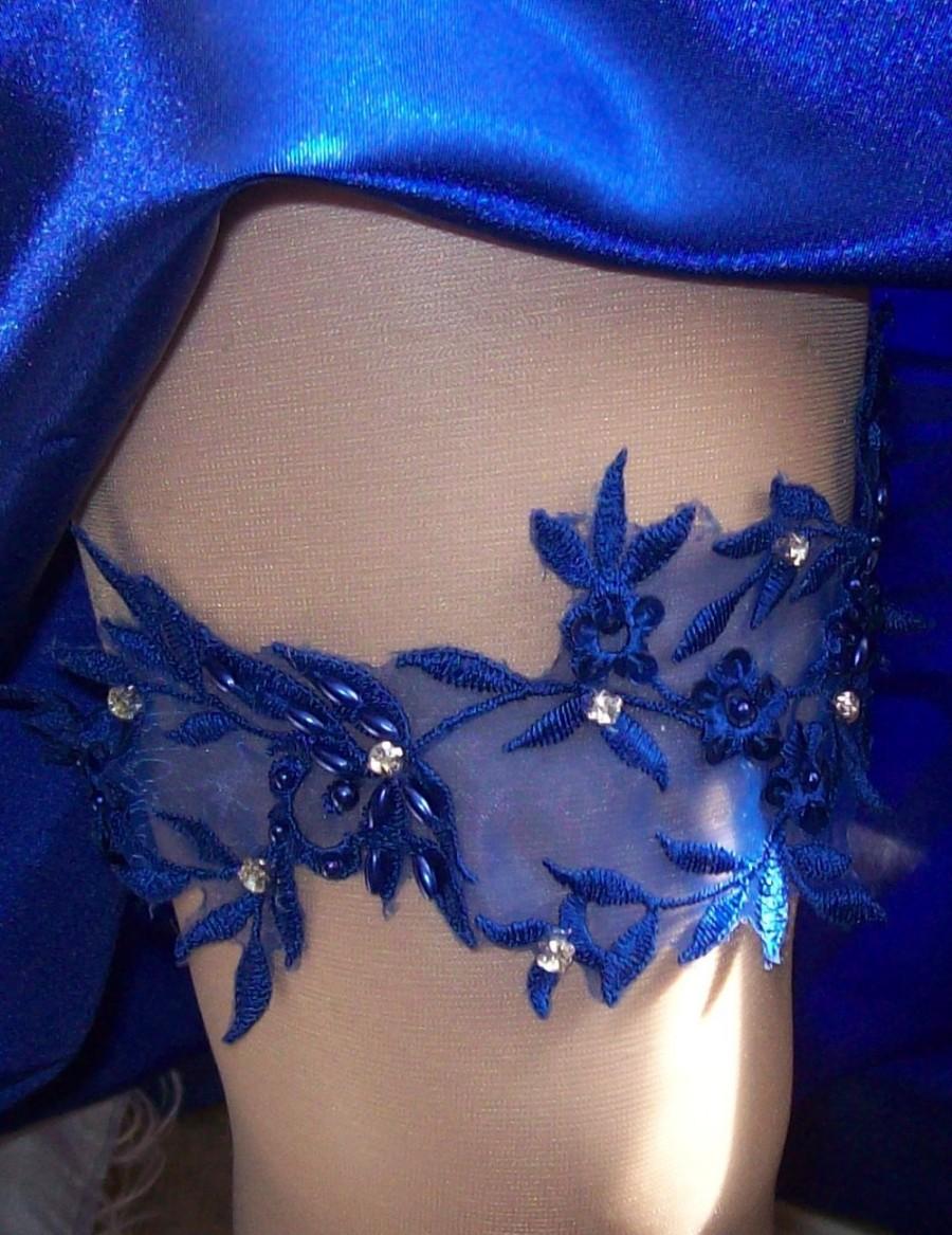 Mariage - Royal Blue Garer,Something Blue Garter Set,New Garter Set,Wedding Garter,Bridal Garter,Plus Size Garter Set,Plus Size Bride,Plus Size