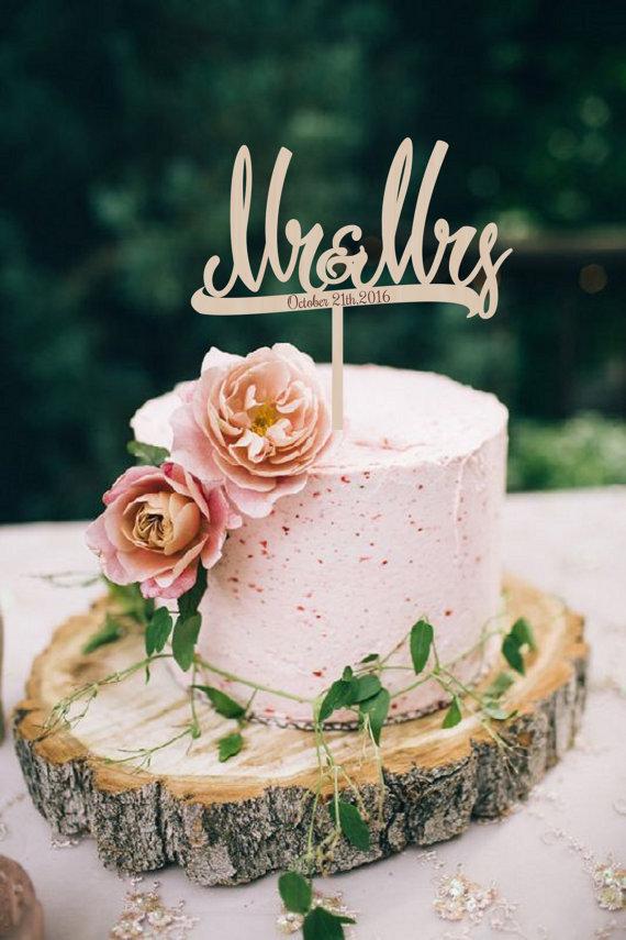Свадьба - Wedding Cake Topper Mr end Mrs Rustic Wedding Cake Topper Wodden Cake Topper Personalized Wood Cake Topper