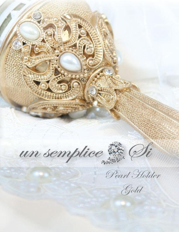 Mariage - Bouquet Holder, Pearl and Rhinestone Holder, Brooch Bouquet Holder