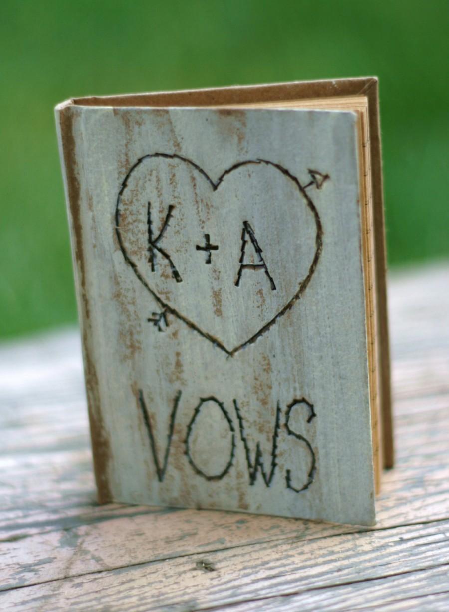 Mariage - Wedding Vows Personalized Little Rustic Notebook (item E10287)