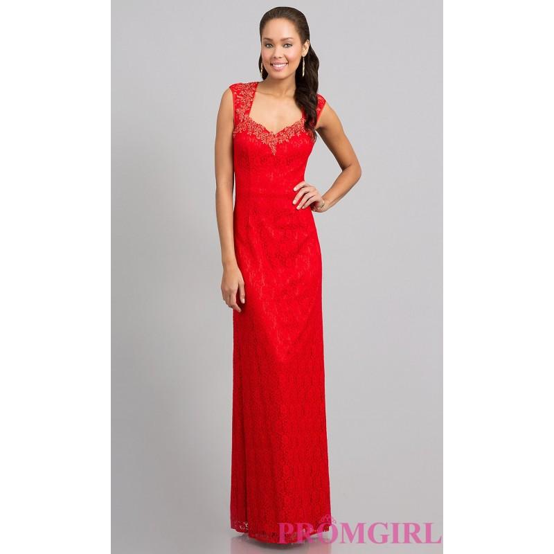 زفاف - Floor Length Lace Cap Sleeve Dress - Brand Prom Dresses