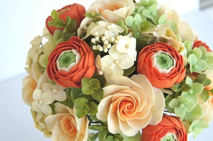 Mariage - Wedding bouquet. Bridal Bouquet Spring Rose and Ranunculus Bouquet