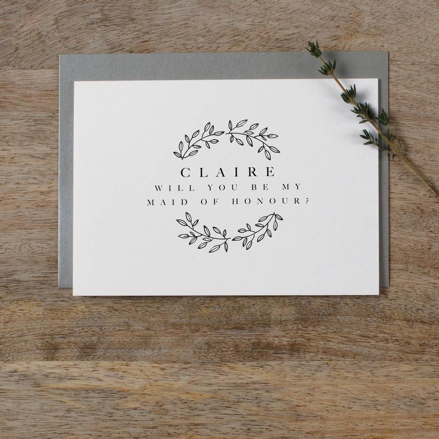 Свадьба - Personalised Bridesmaid Card, Custom Bridesmaid Card, Will You Be My Bridesmaid Card, Maid Of Honor Card Bridesmaid Proposal Card Wedding K9