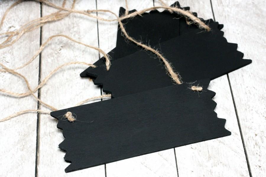 Wedding - 4 Small Hanging Chalkboard Signs / Rustic Style Chalkboard/ Hanging Sign