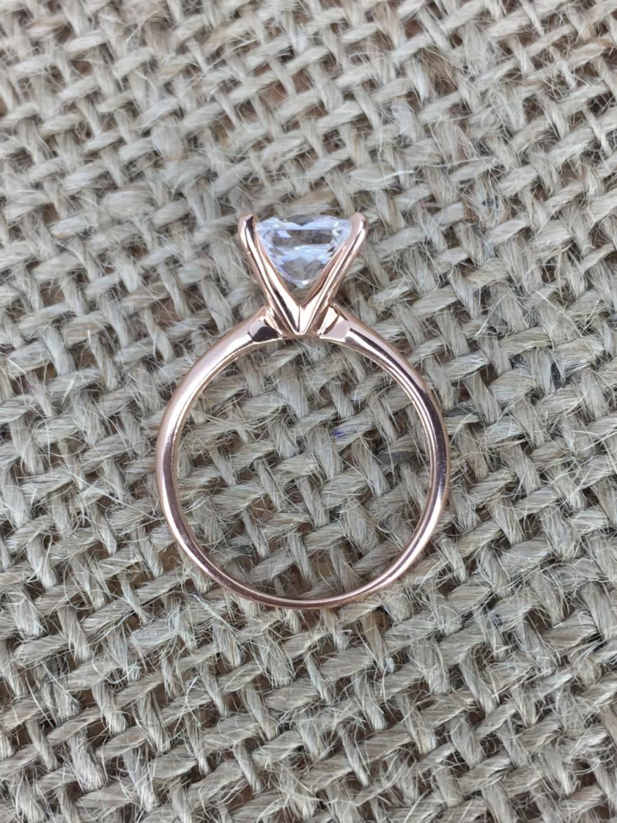 زفاف - 2.50 CT Princess Cut Engagement Ring 14k Rose Gold Bridal Jewelry Solitaire, Anniversary Ring, Simple Wedding ring, Unique ring Zhedora