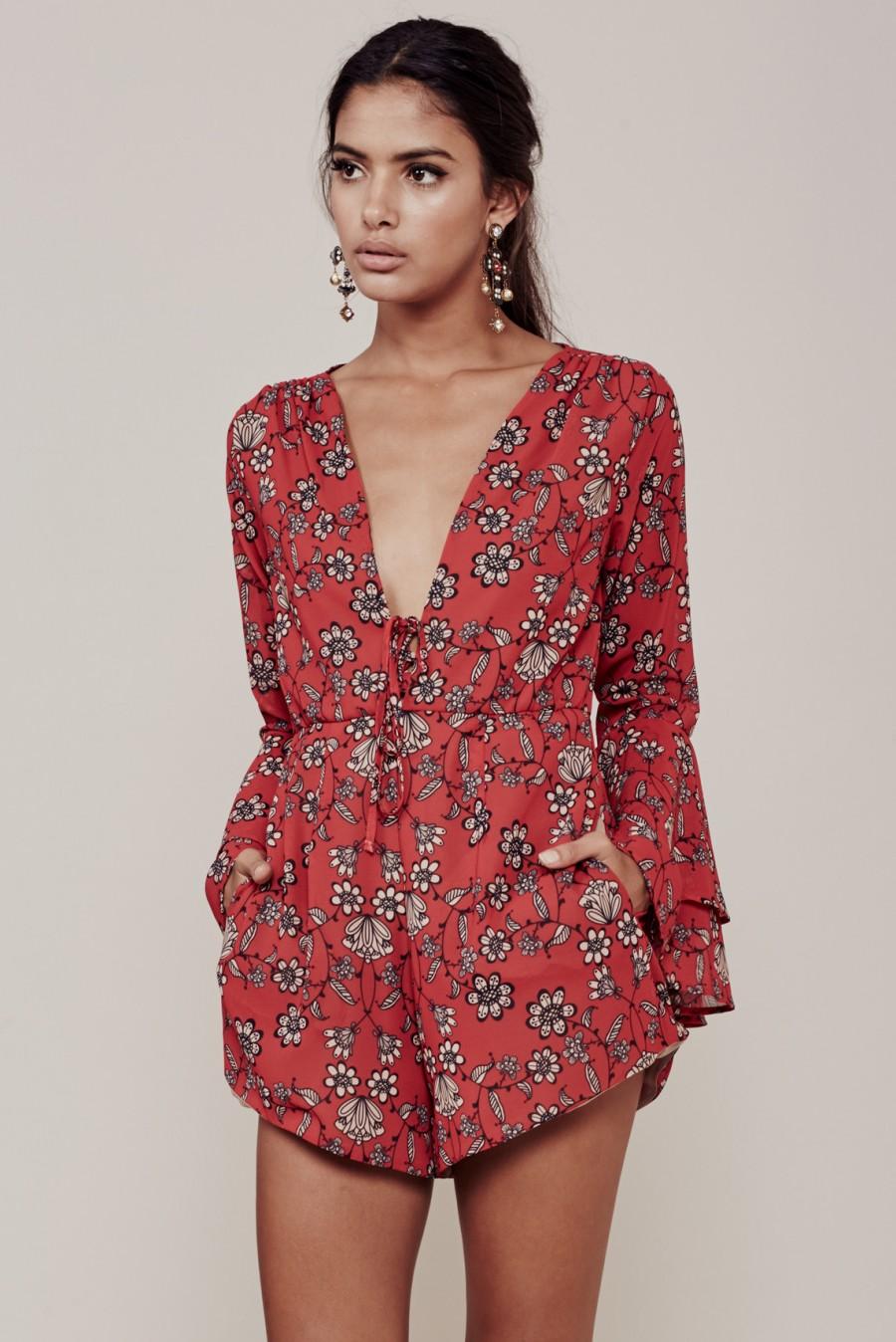 Mariage - FOR LOVE & LEMONS PIA ROMPER IN RED