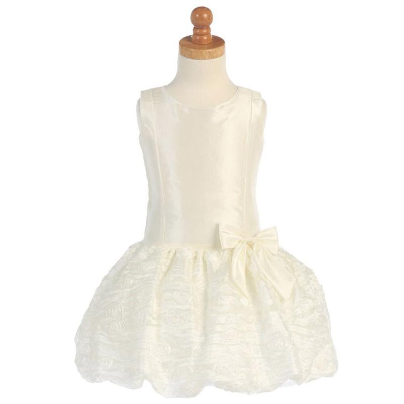 Hochzeit - Ivory Taffeta Drop Waist Dress Style: LM673 - Charming Wedding Party Dresses