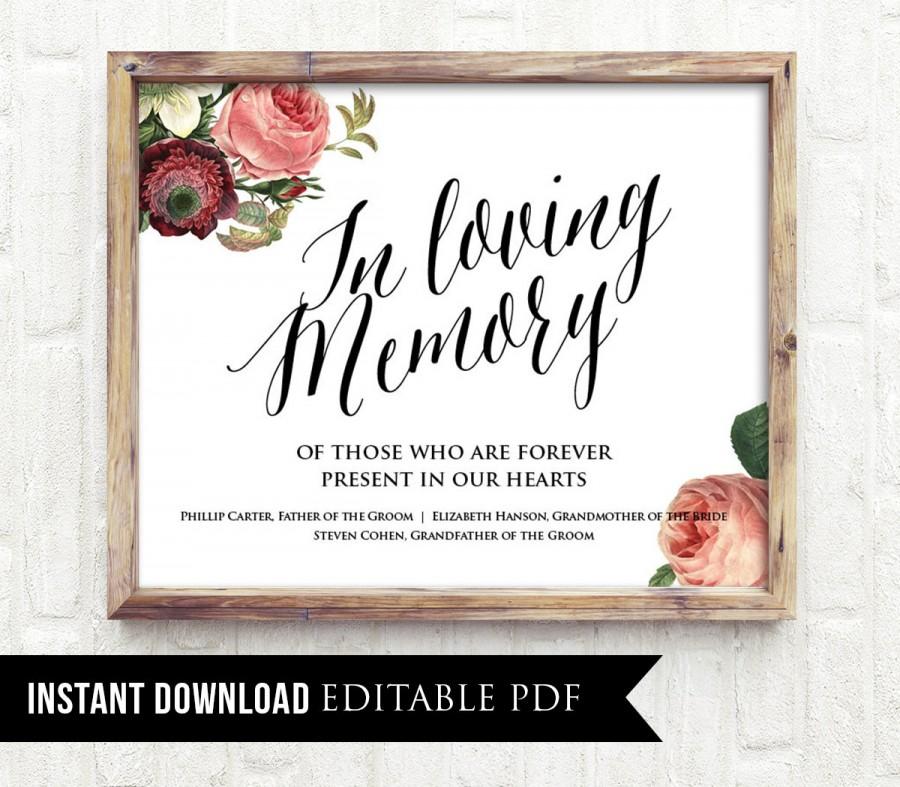 Editable In Loving Memory Template